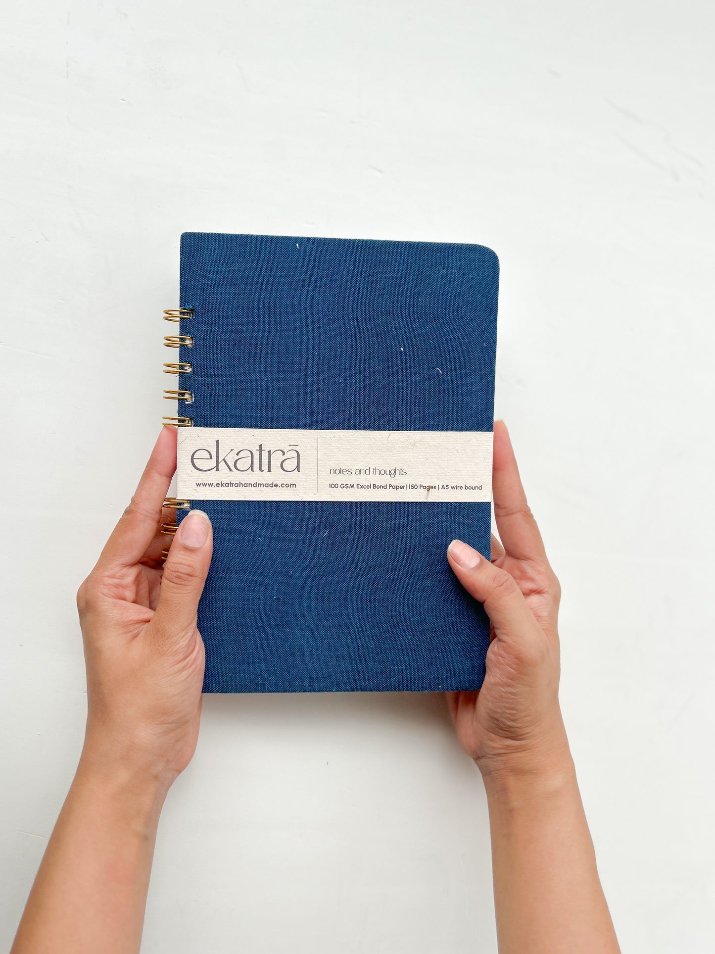 Handcrafted Sustainable A5 Wire Bound ruled 100 GSM paper Journal by Ekatra