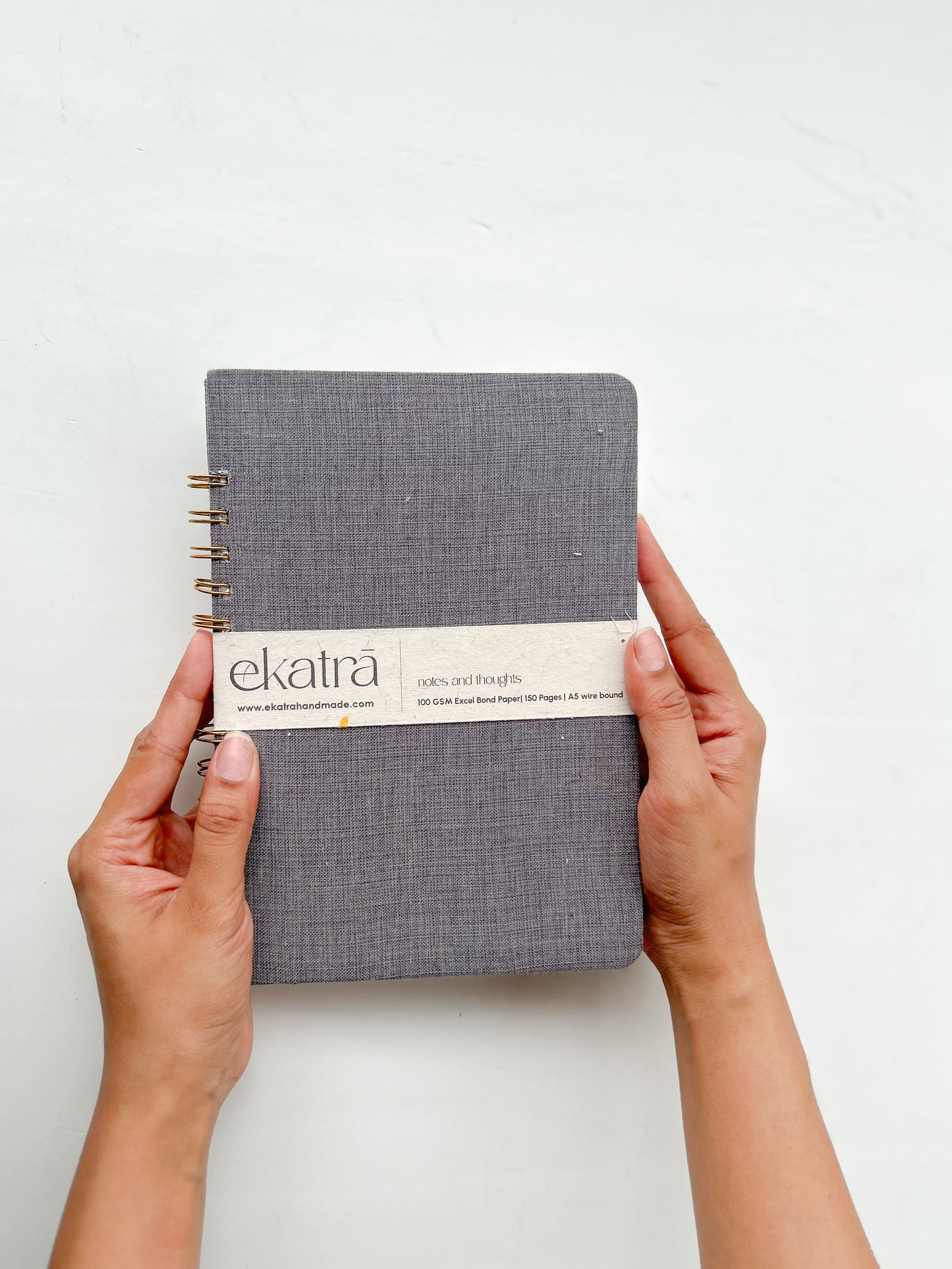 Handcrafted Sustainable A5 Wire Bound ruled 100 GSM paper Journal by Ekatra