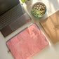 Sustainable Handmade Cotton Laptop Sleeve/Laptop Cover by Ekatra - Pink spiral
