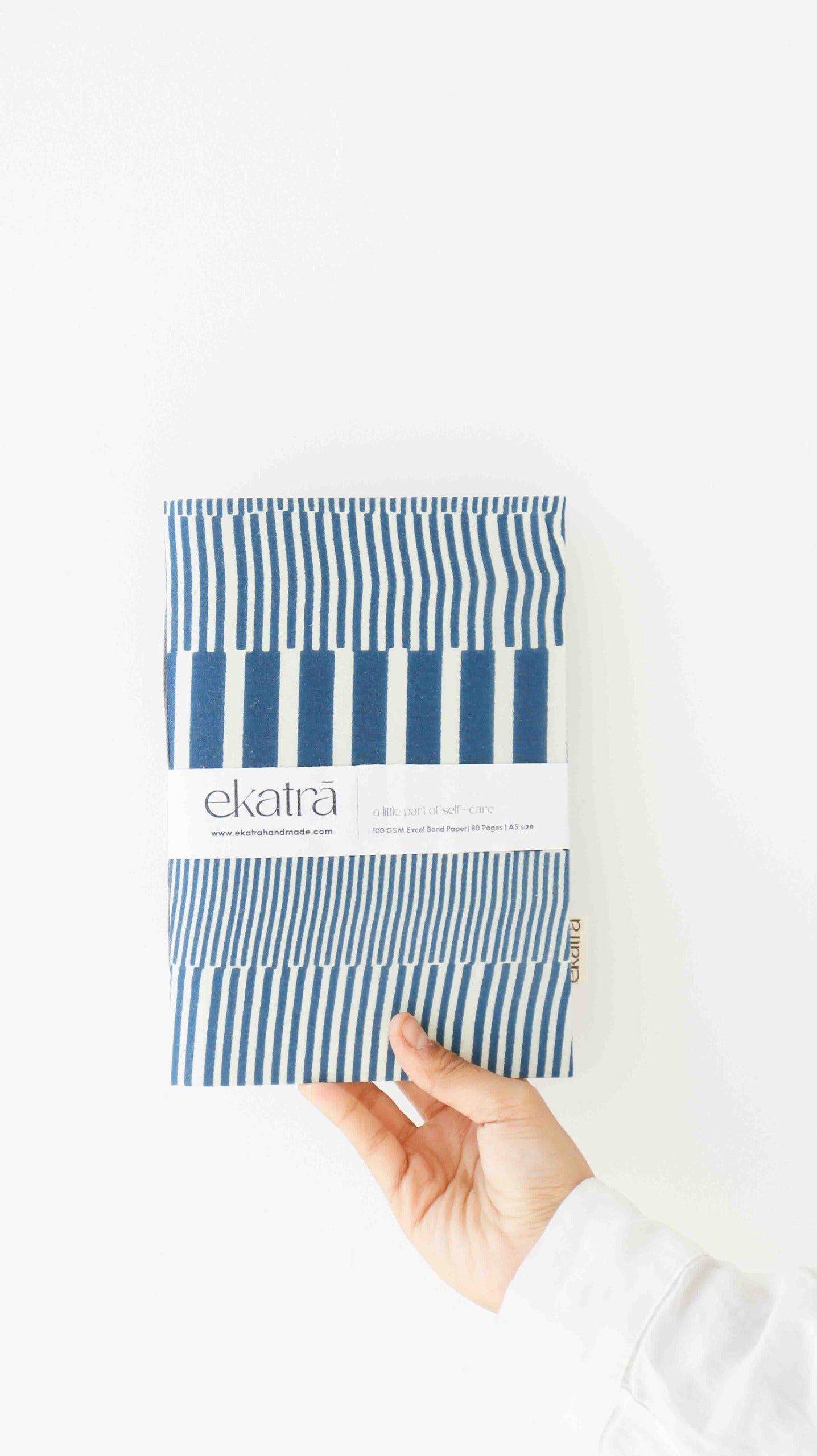 Handcrafted Sustainable A5 Unruled 100 GSM Paper Journal by Ekatra