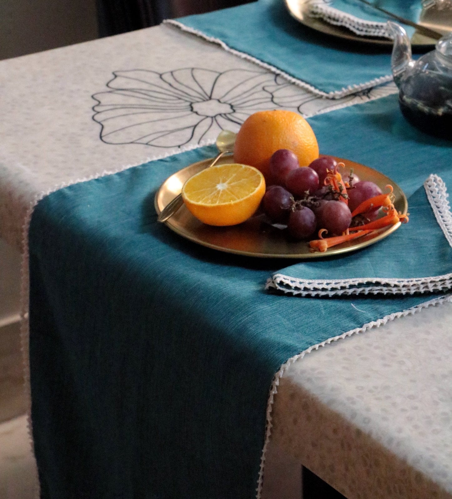 French Flax Table Linen Set : Wedding Favors | House Warming | Soiree | Home Set of 6 Jade