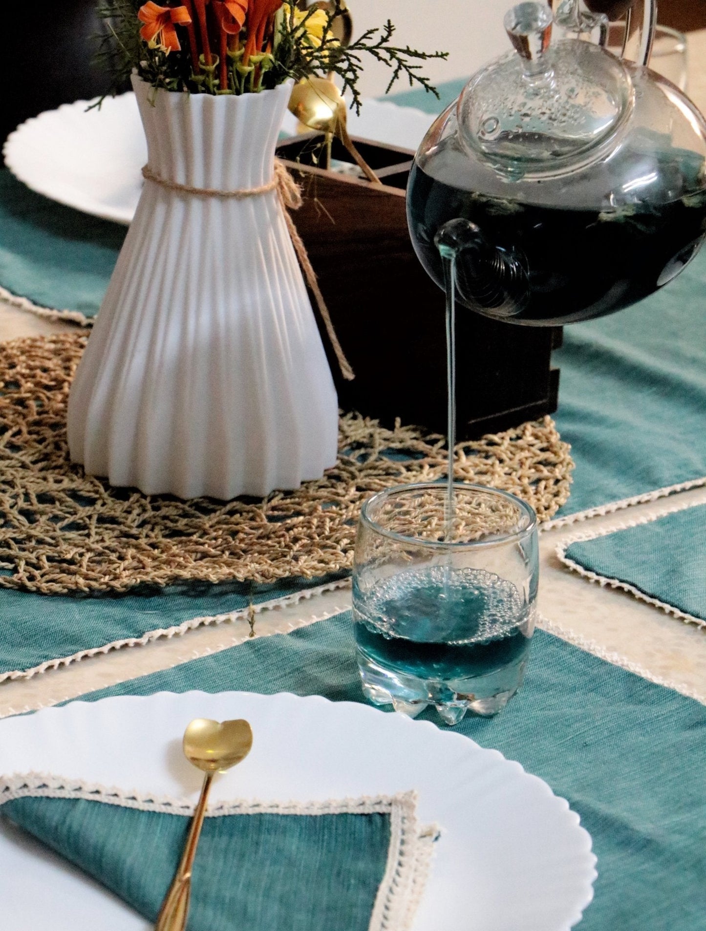 French Flax Table Linen Set : Wedding Favors | House Warming | Soiree | Home