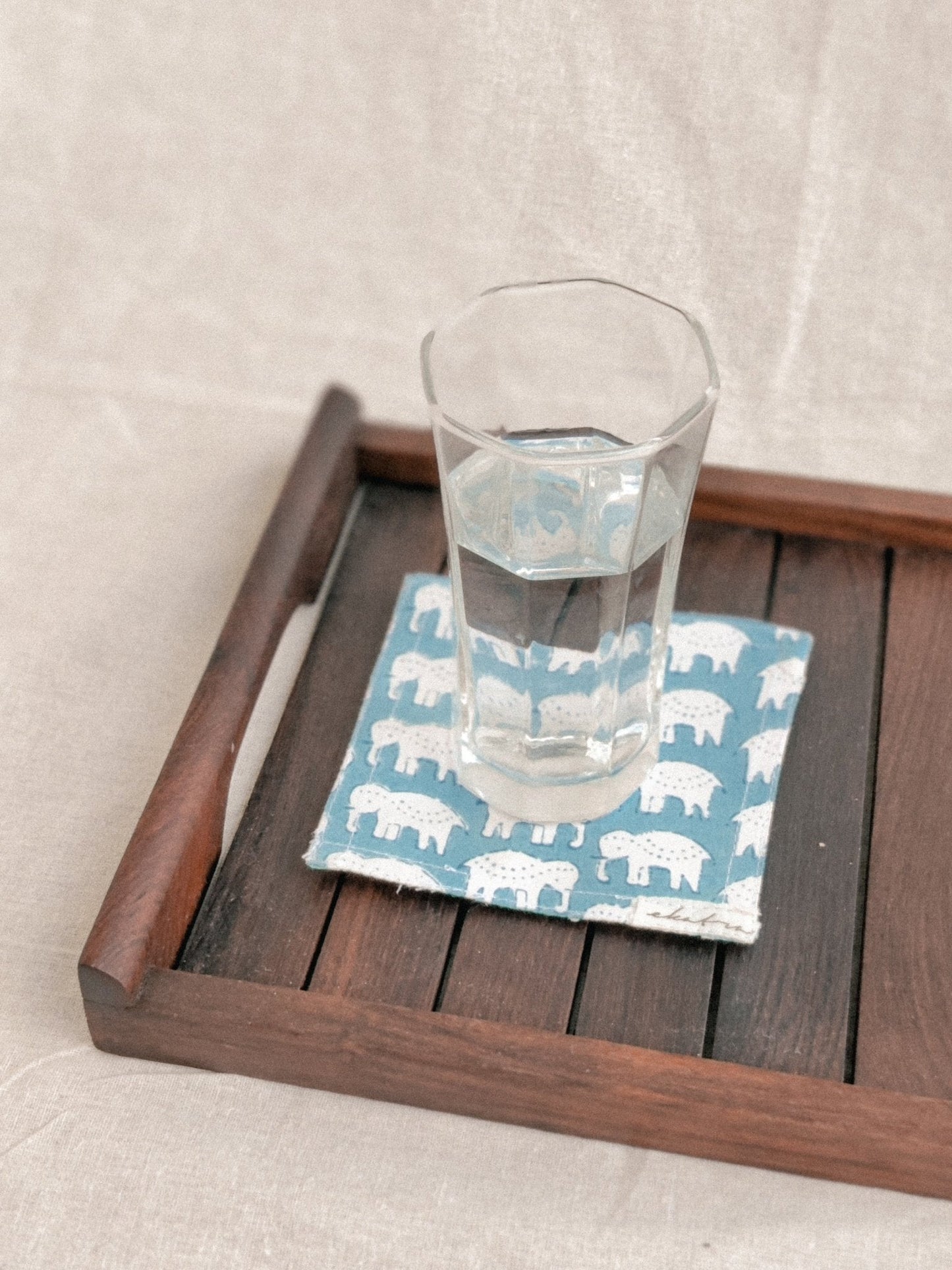 100% Cotton Sustainable cloth Coasters by Ekatra - Set of 6