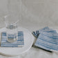 100% Cotton Sustainable cloth Coasters by Ekatra - Set of 6 Blue Strpies