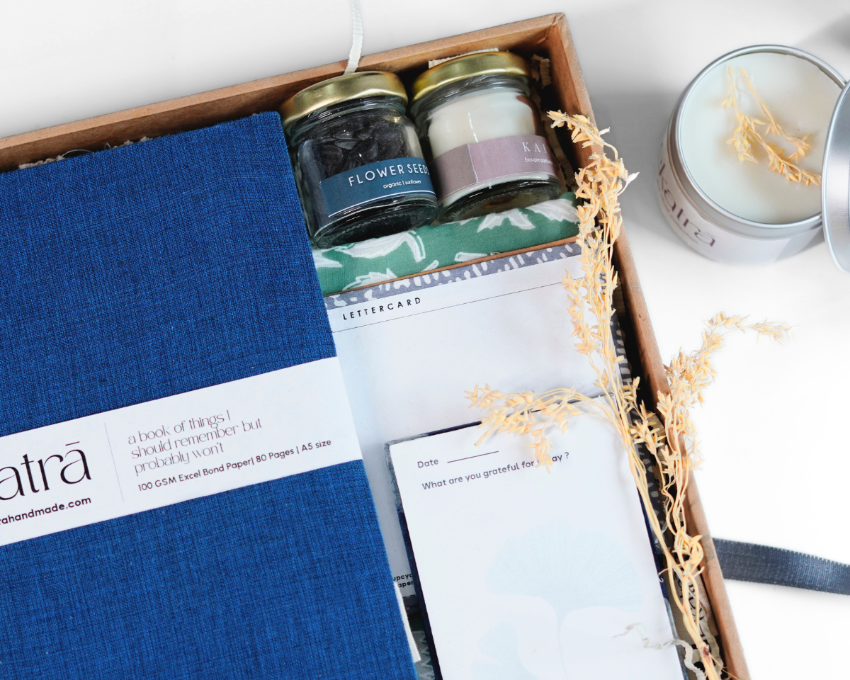 Sustainable Gratitude Hamper by Ekatra - Blue Solid