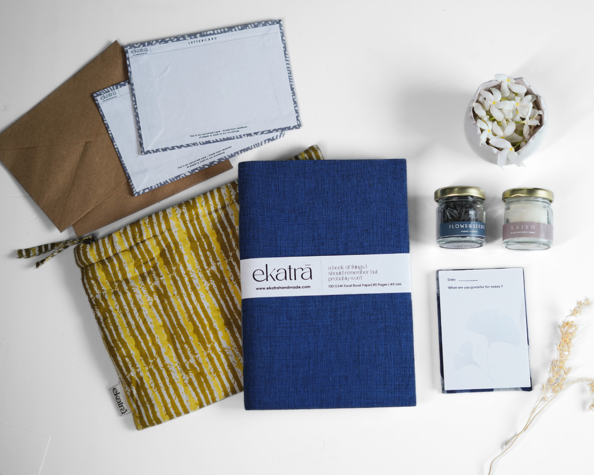 Sustainable Gratitude Hamper by Ekatra - Blue Solid