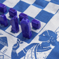 Blue Pottery Chess Set
