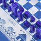 Blue Pottery Chess Set