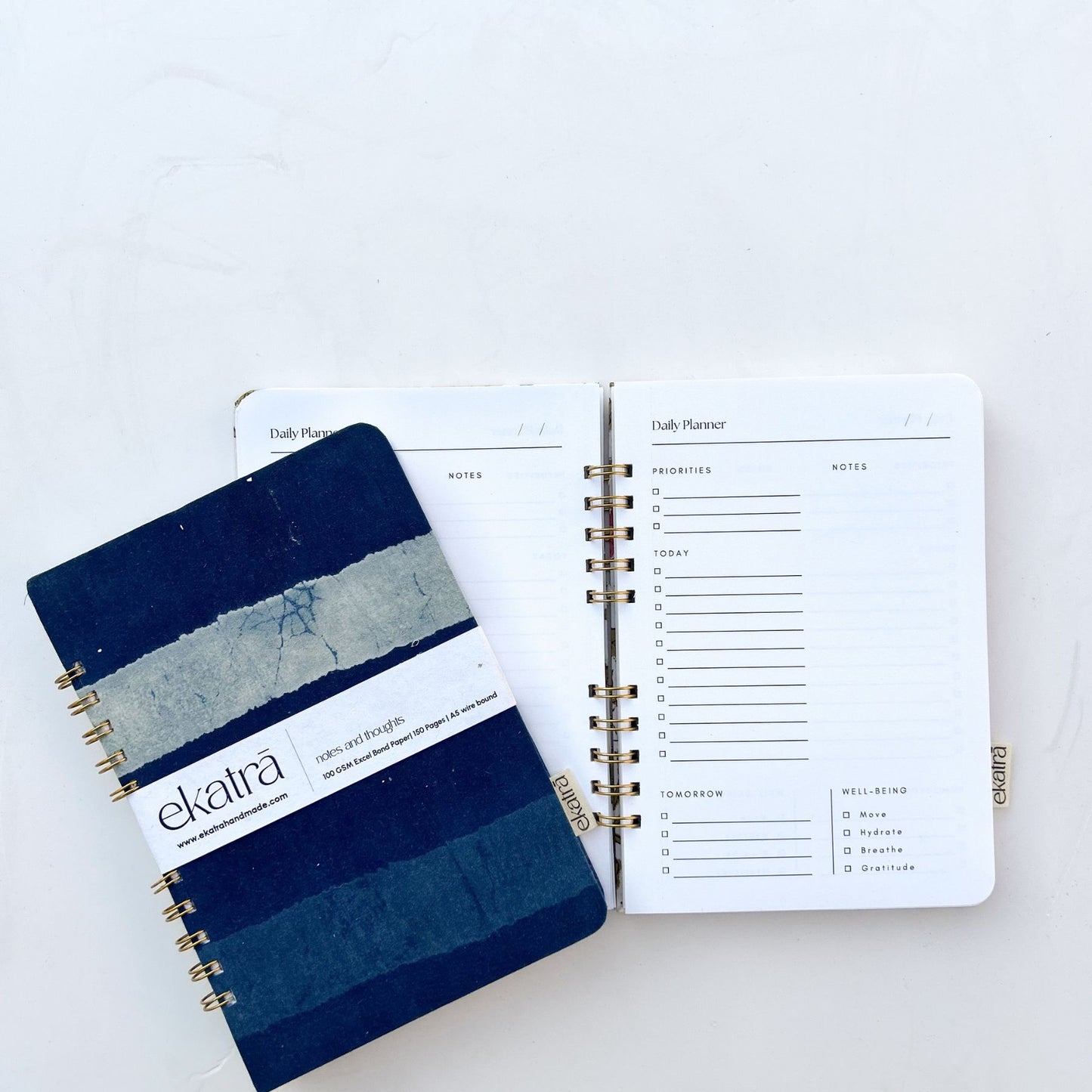 Handcrafted Daily Planner- A5  Wire Bound Journal