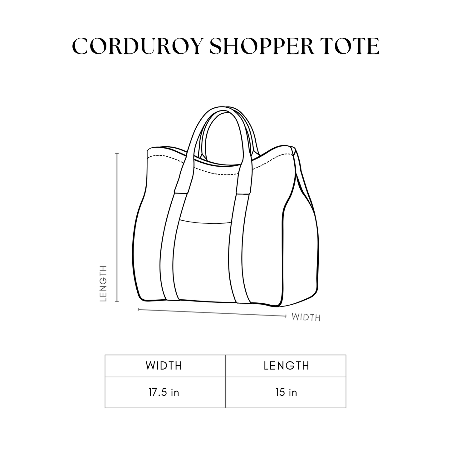 Minimalist Corduroy Shoppers Tote