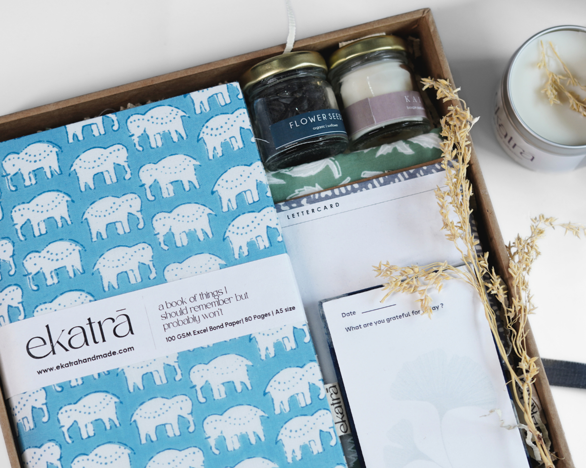 Sustainable Gratitude Hamper by Ekatra - Blue Elephant motif