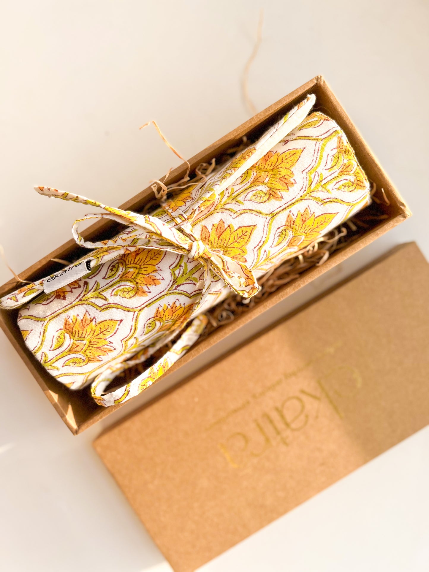 Roll Up Case - Yellow Floral
