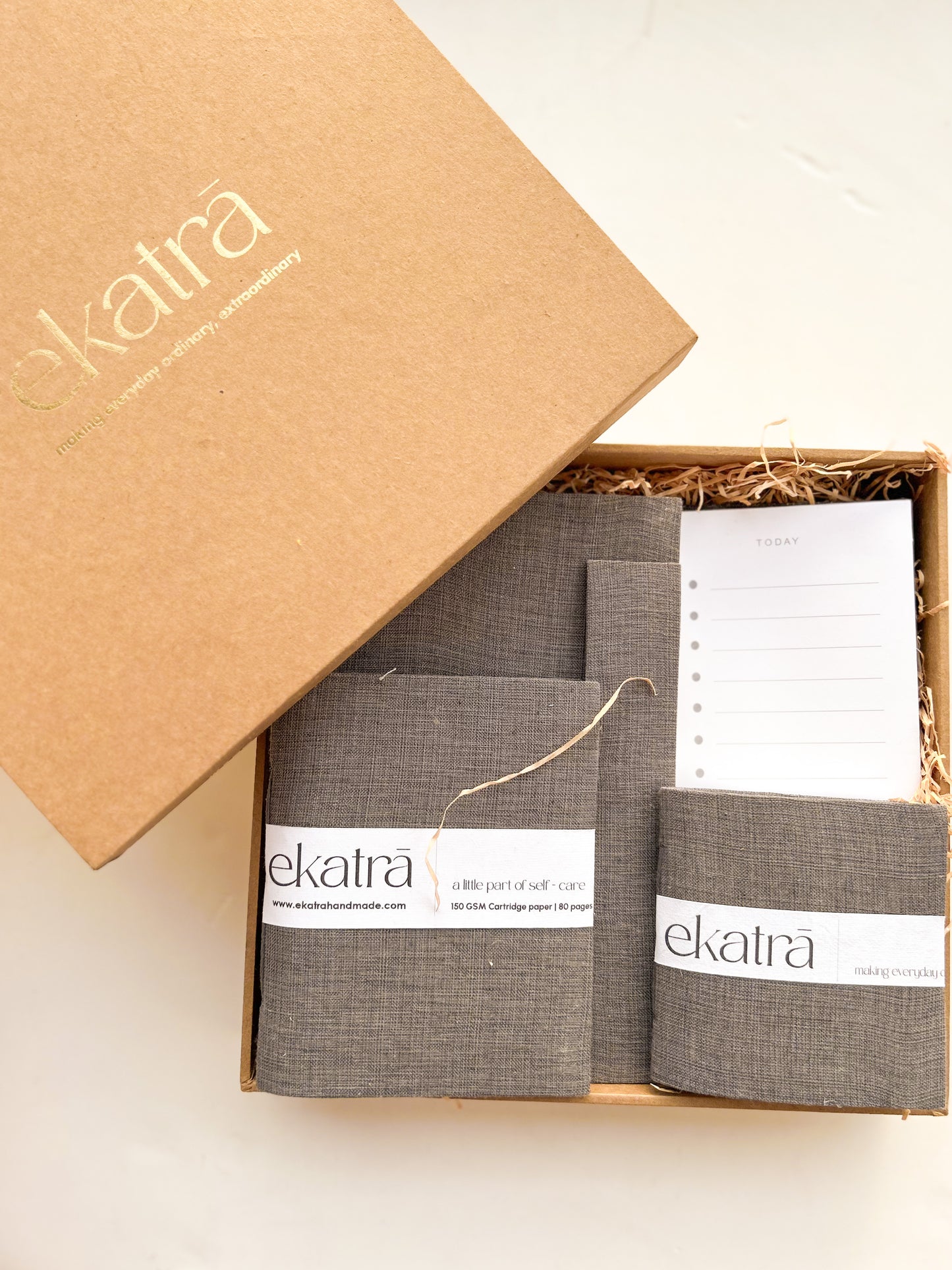 Stationery Loaded Gift hamper personalized by Ekatra Loaded Gift Box - Solid Grey