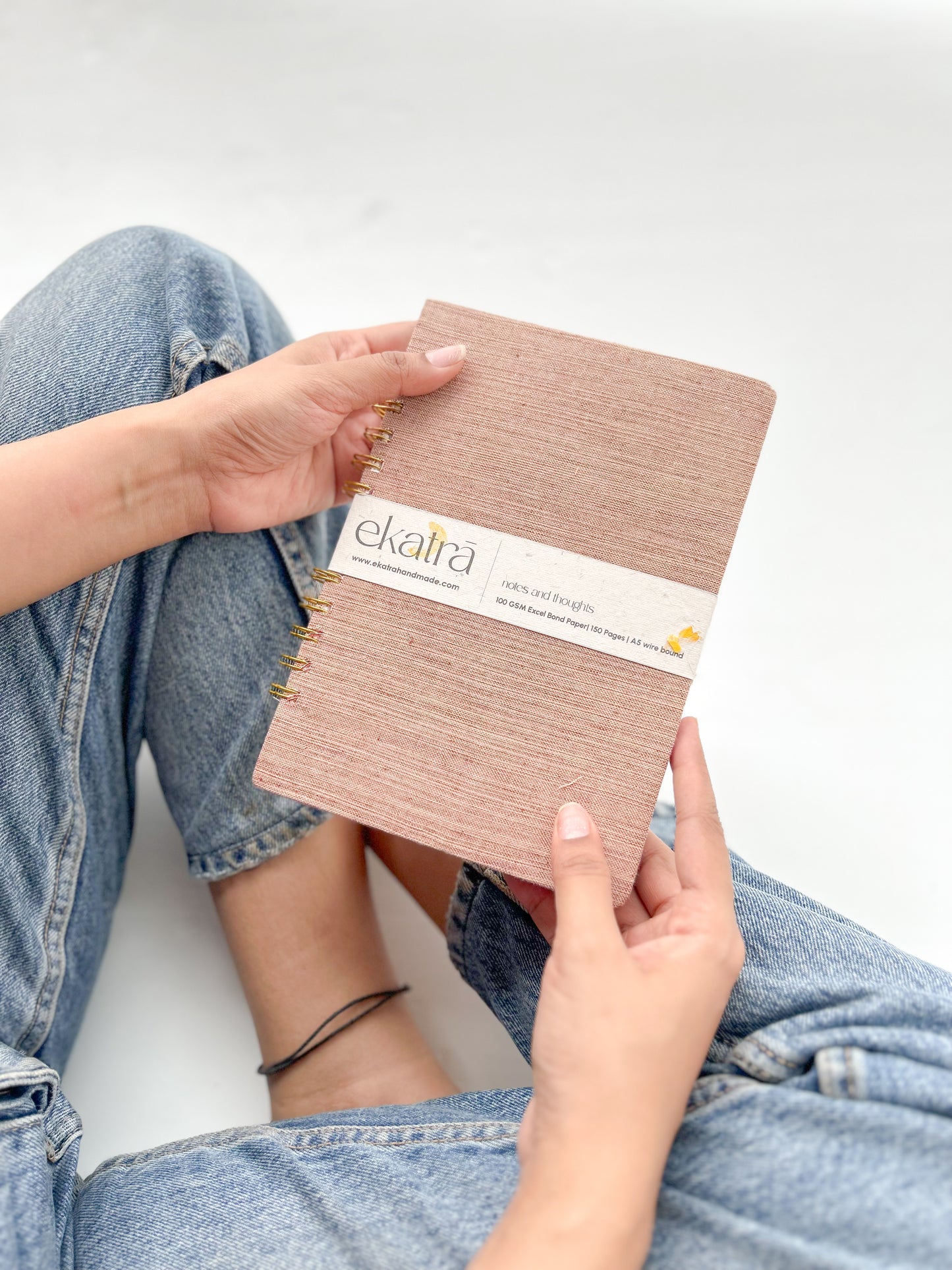 Handcrafted Sustainable A5 Wire Bound ruled 100 GSM paper Journal by Ekatra
