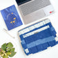 Sustainable Handmade Cotton Laptop Sleeve/Laptop Cover by Ekatra - Indigo stripes