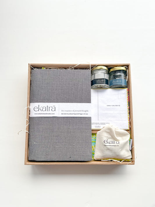Sustainable Thoughtful Hamper by Ekatra Solid Grey