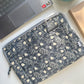 Sustainable Handmade Cotton Laptop Sleeve/Laptop Cover by Ekatra - Black Floral