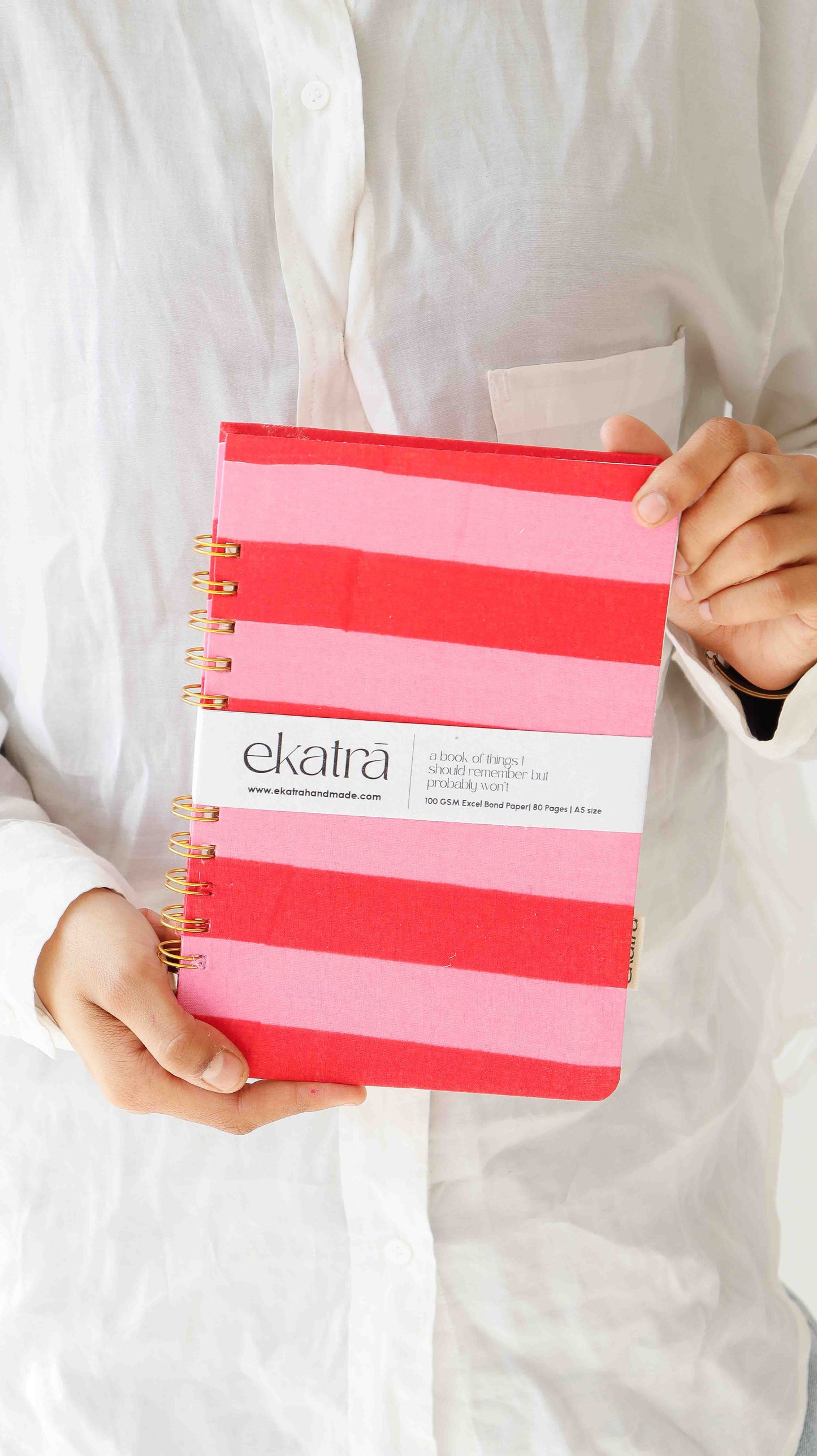 Handcrafted Sustainable A5 Wire Bound ruled 100 GSM paper Journal by Ekatra