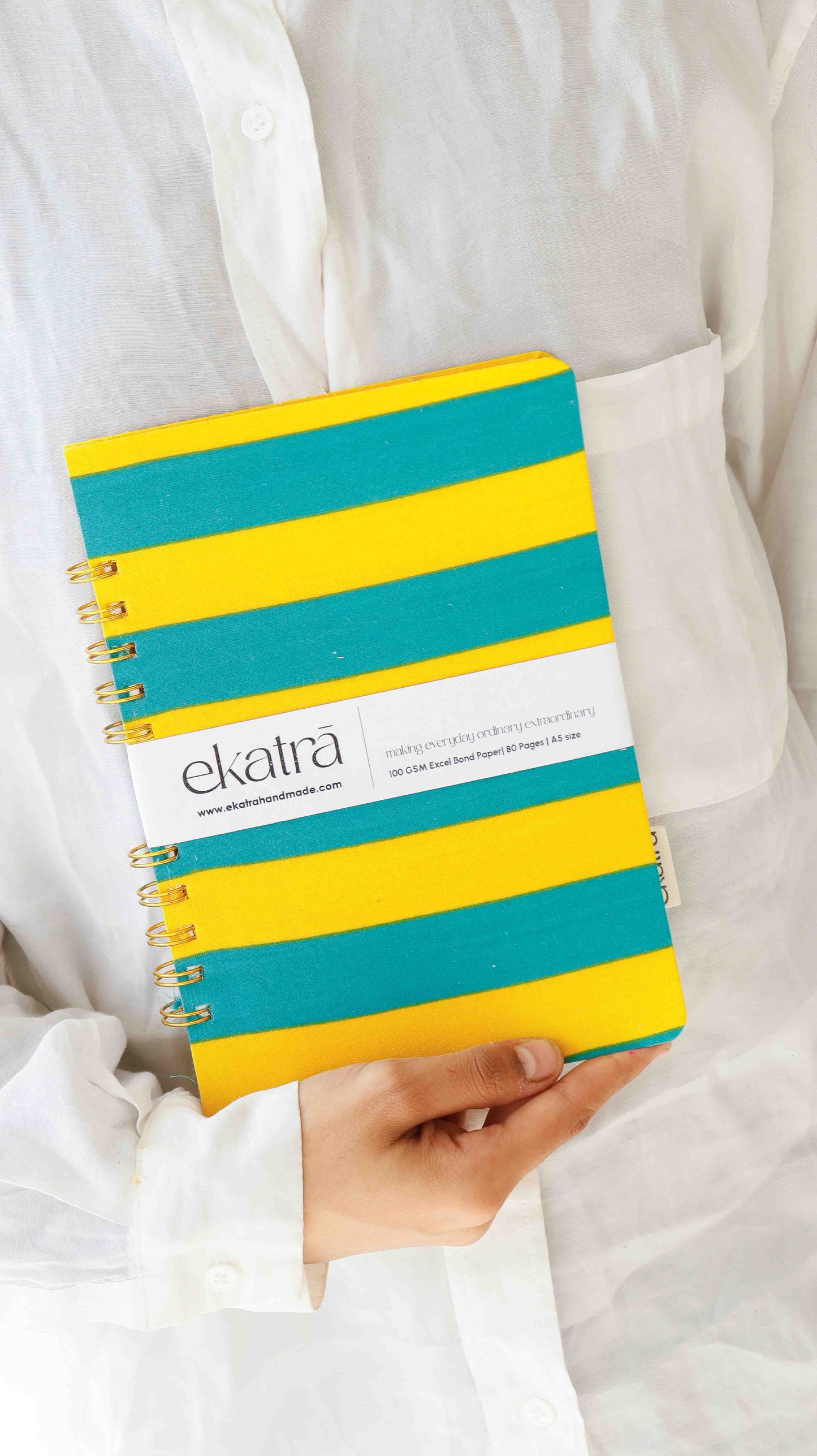 Handcrafted Sustainable A5 Unruled 100 GSM paper Journal by Ekatra