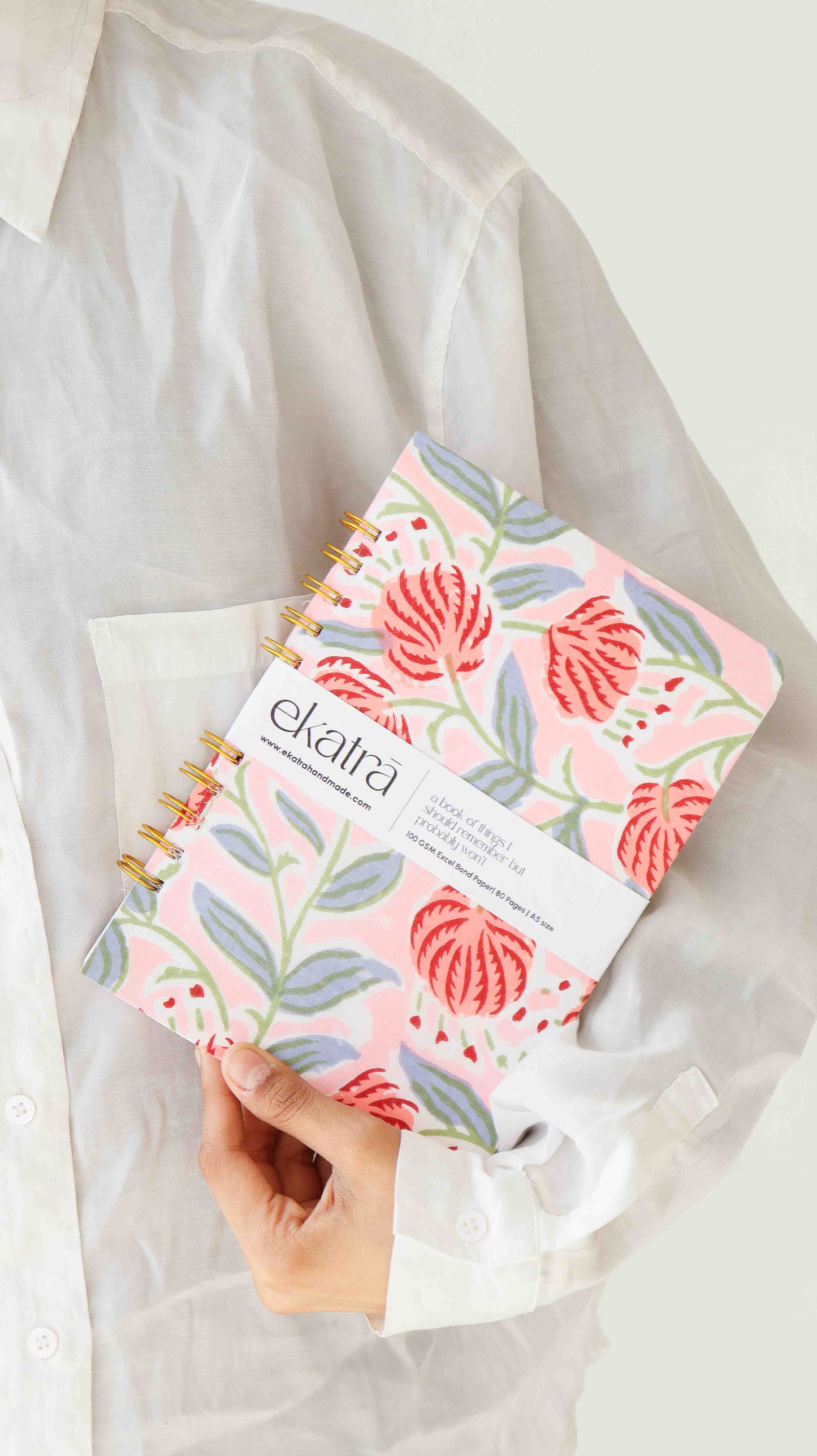 Handcrafted Sustainable A5 Unruled 100 GSM paper Journal by Ekatra