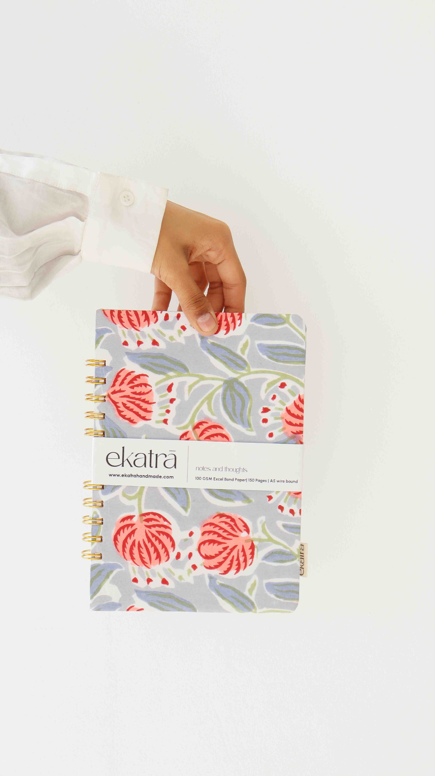 Handcrafted Sustainable A5 Wire Bound ruled 100 GSM paper Journal by Ekatra