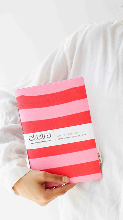 Handcrafted Sustainable A5 Unruled 100 GSM Paper Journal by Ekatra