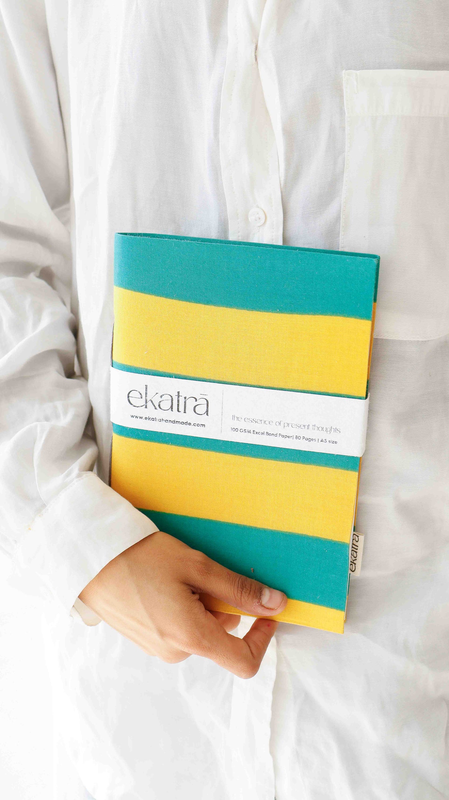 Handcrafted Sustainable A5 Unruled 100 GSM Paper Journal by Ekatra