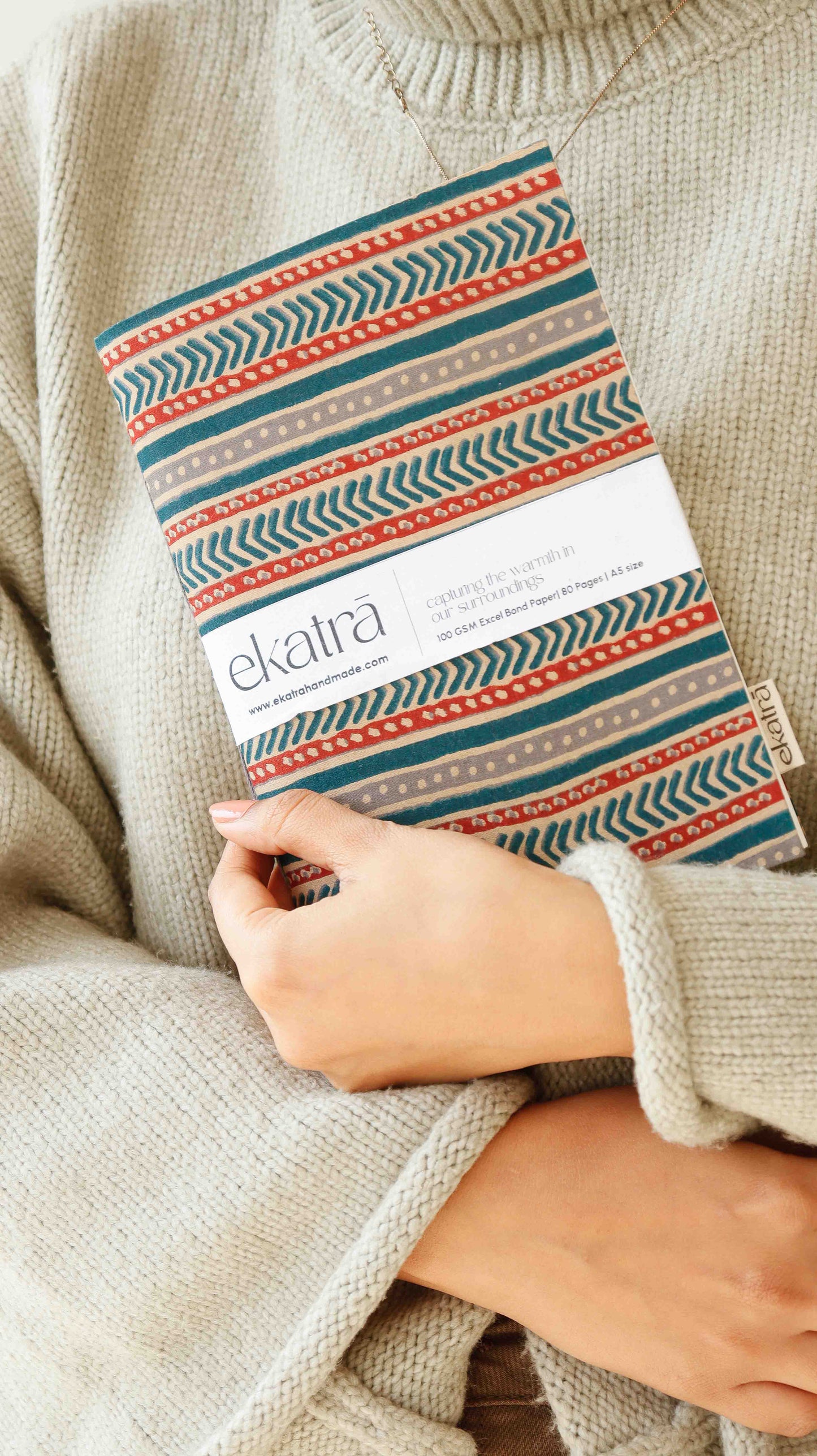 Handcrafted Sustainable A5 Unruled 100 GSM paper Journal by Ekatra