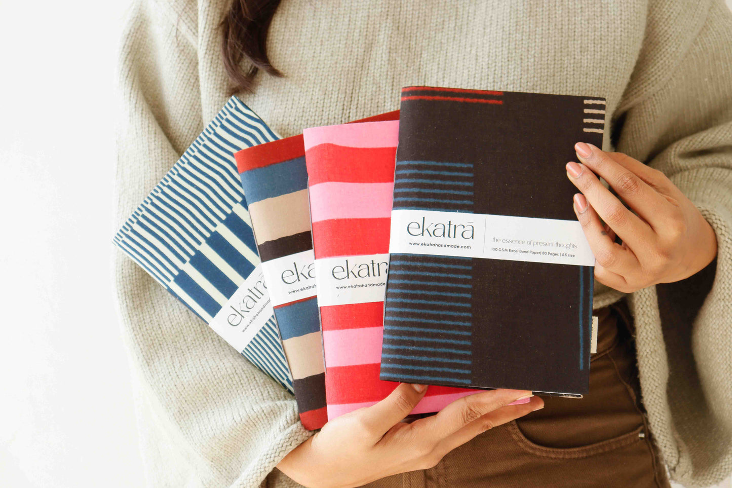 Handcrafted Sustainable A5 Unruled 100 GSM Paper Journal by Ekatra