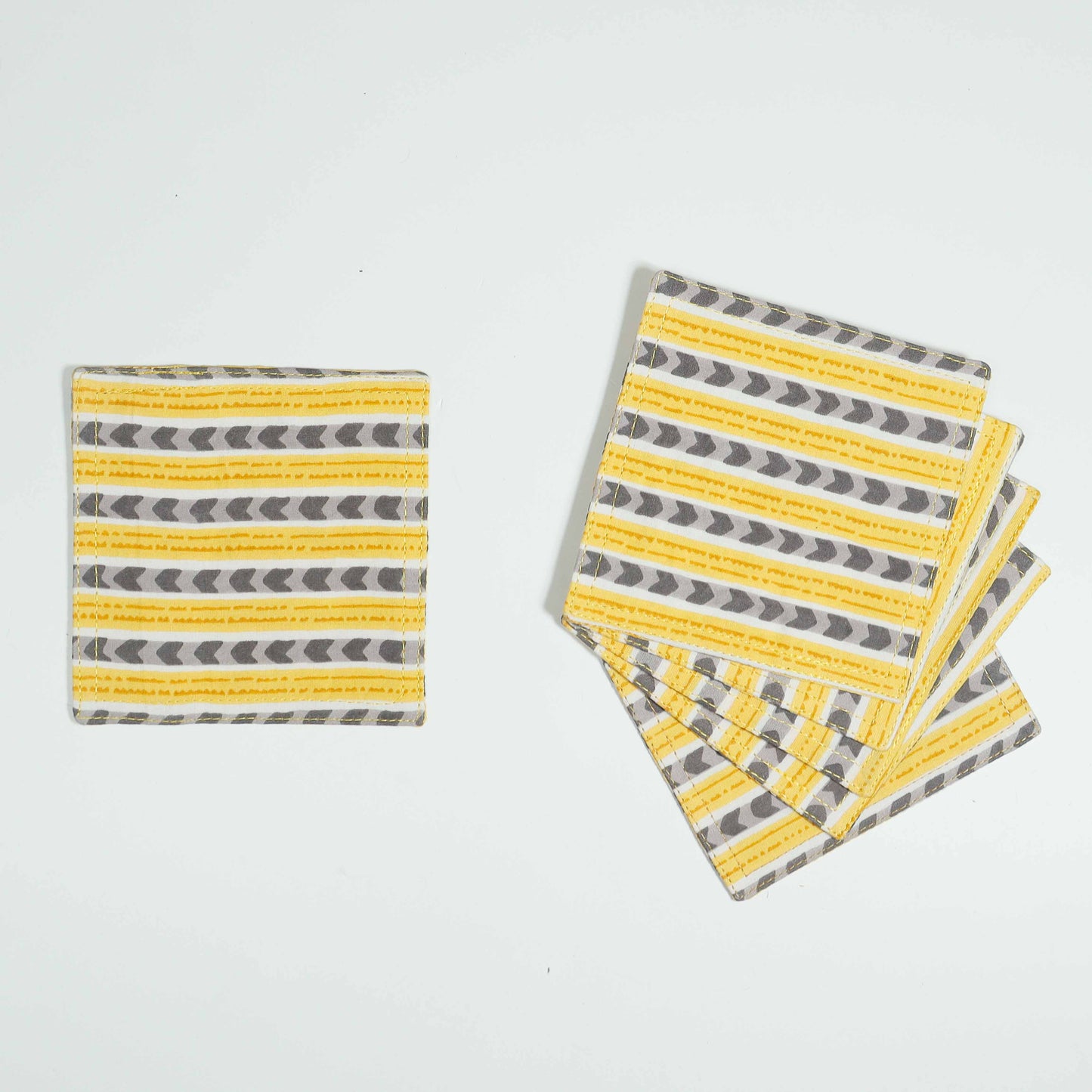 100% Cotton Sustainable Cloth Coasters  - Set of 6