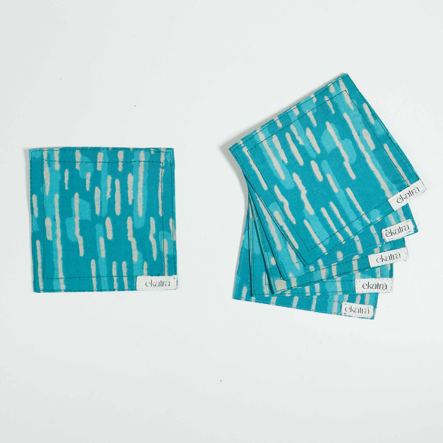 100% Cotton Sustainable Cloth Coasters  - Set of 6