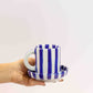Blue Stripe Cup Set