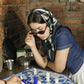 Blue Pottery Chess Set
