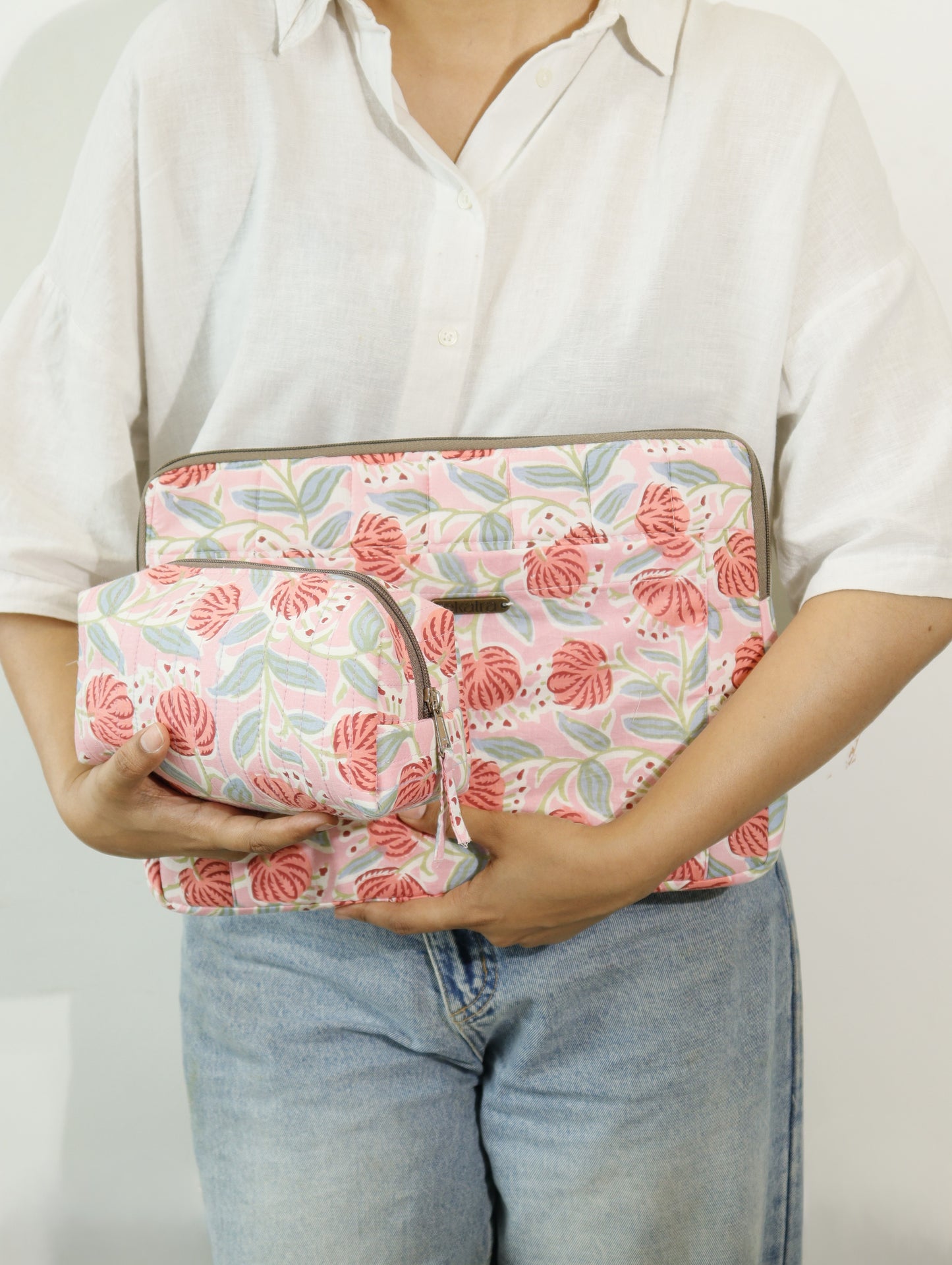 Handmade Laptop Sleeve with Detachable Pouch