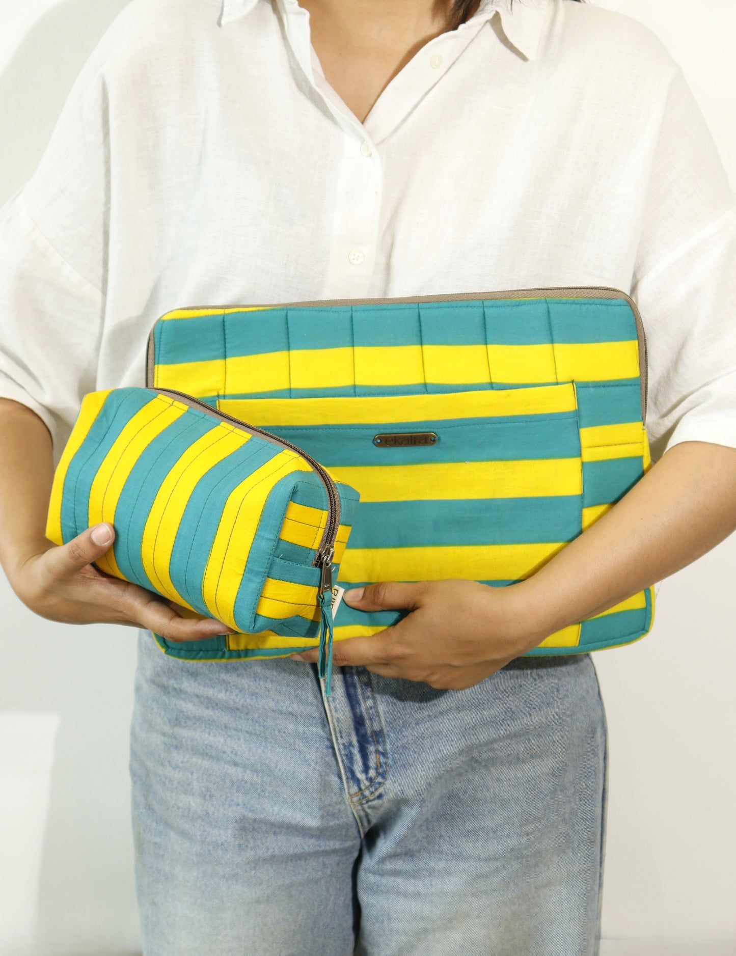 Handmade Laptop Sleeve with Detachable Pouch