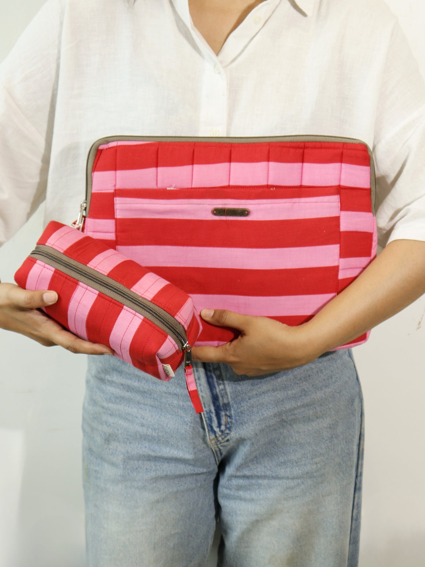Handmade Laptop Sleeve with Detachable Pouch