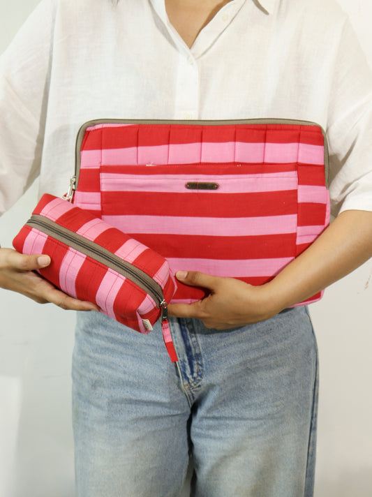 Handmade Laptop Sleeve with Detachable Pouch