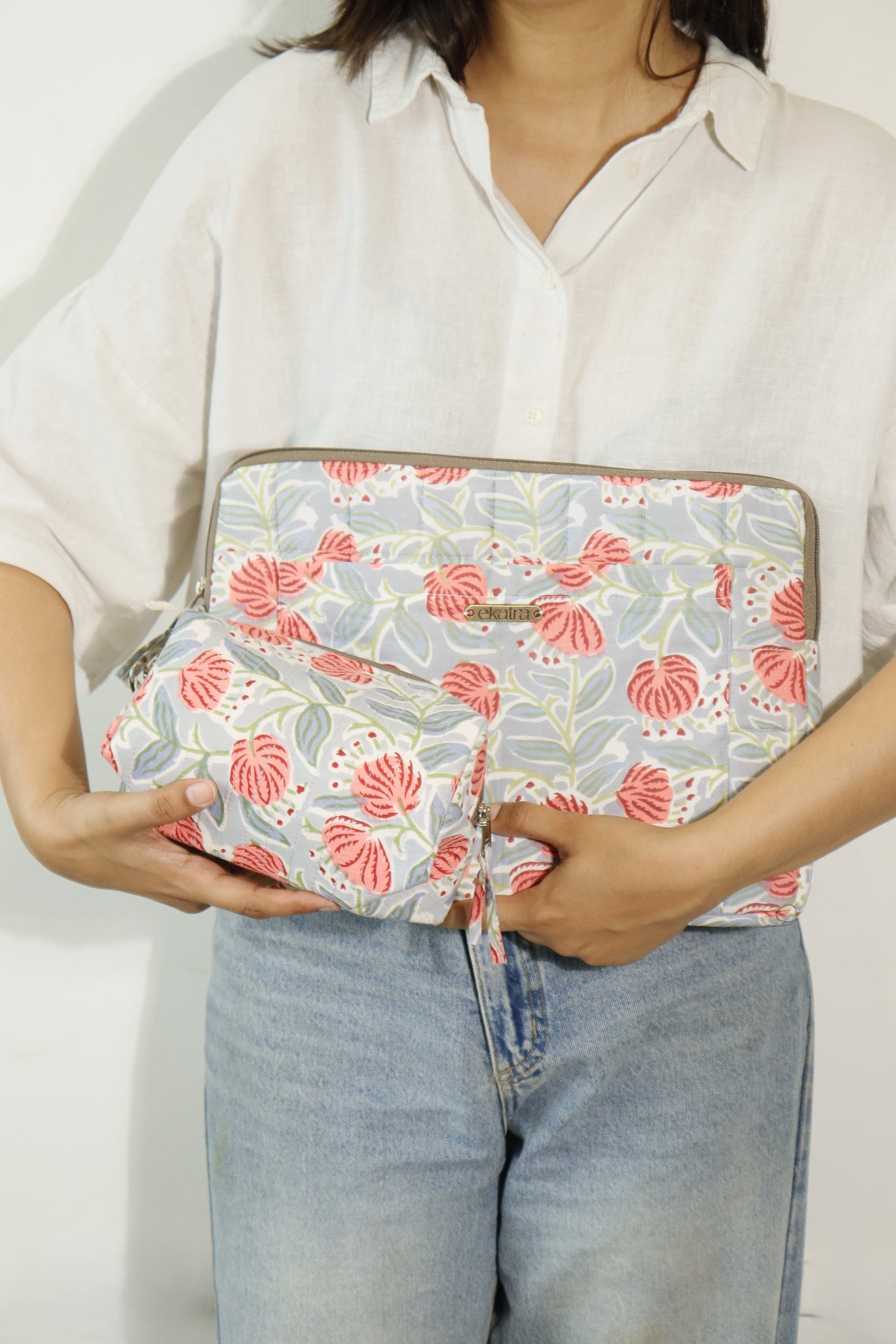Handmade Laptop Sleeve with Detachable Pouch