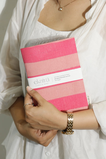 Handcrafted Sustainable A5 Unruled 100 GSM Paper Journal by Ekatra