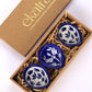 Artisanal Blue Pottery Diya Set