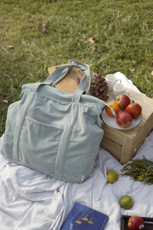 Minimalist Corduroy Shoppers Tote