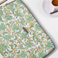 Sustainable Handmade Cotton Laptop Sleeve/Laptop Cover by Ekatra - Green Floral