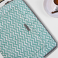 Sustainable Handmade Cotton Laptop Sleeve/Laptop Cover by Ekatra - Green chevron