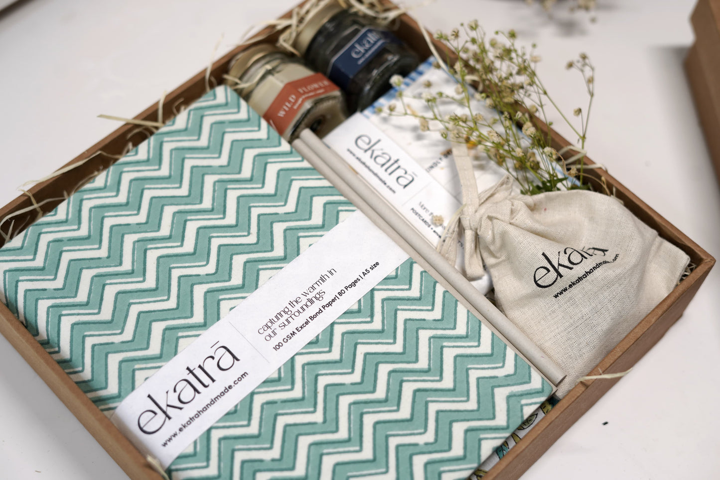 Sustainable Thoughtful Hamper by Ekatra - Green Chevron