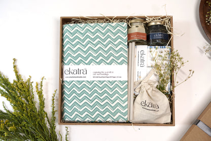 Sustainable Thoughtful Hamper by Ekatra - Green Chevron