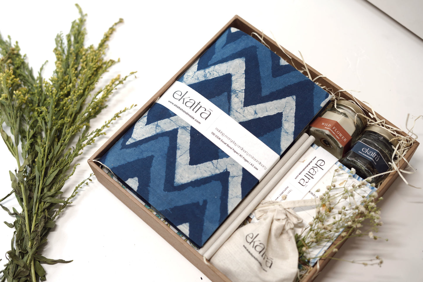 Sustainable Thoughtful Hamper by Ekatra Indigo Chevron