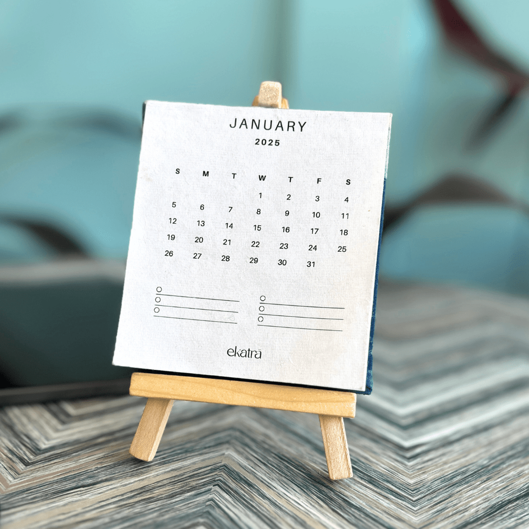 Hand Pressed Desk 2025 Calendar | Sustainable Bamboo Easel & Handmade Paper – ekatrahandmade.com hand-pressed-desk-2025-calendar-sustainable-bamboo-easel-handmade-paper-ekatrahandmade-com
