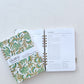 Handcrafted Daily Planner- A5 Wire Bound Journal Green Floral