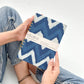 Handcrafted Sustainable A5 Wire Bound ruled 100 GSM paper Journal by Ekatra Indigo Chevron