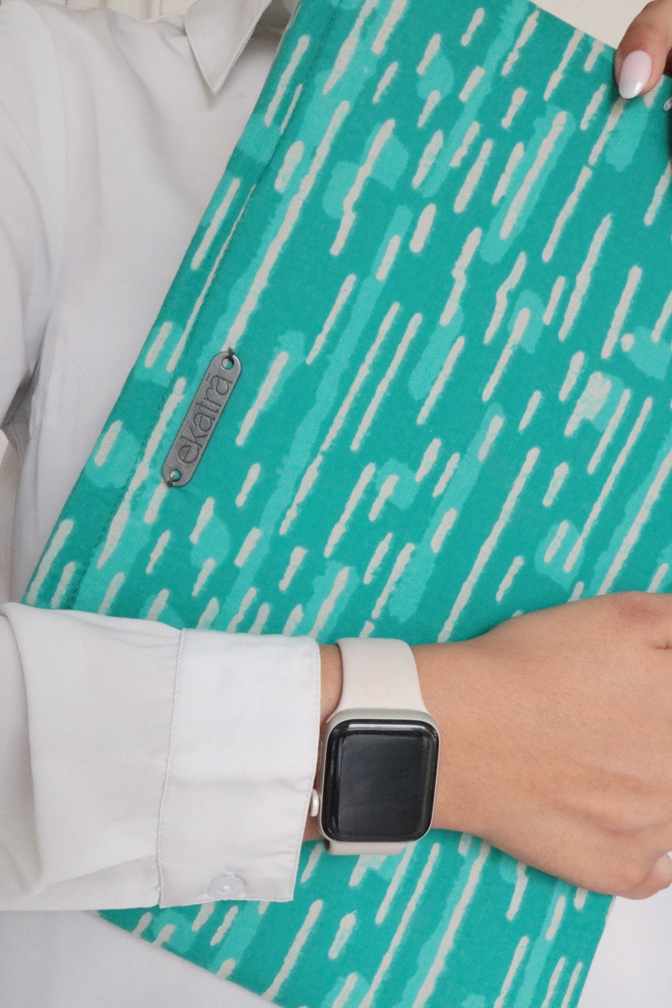 I-pad Sleeve Teal Stripes